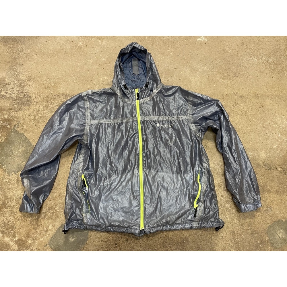 Frogg Toggs Jacket Mens 2XL Gray Waterproof Hooded Full Zip Rain Lightweight‎